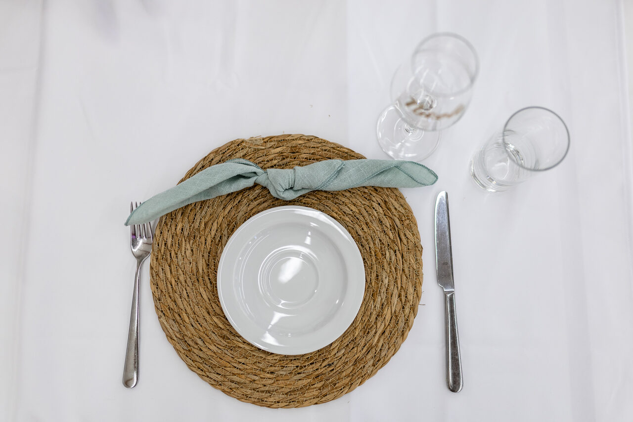 Gedeck Detail Hochzeitstafel Trier